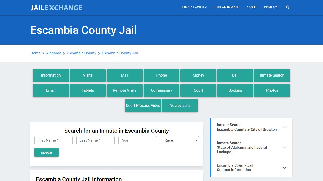 Escambia County Jail Roster Lookup, AL, Inmate Search